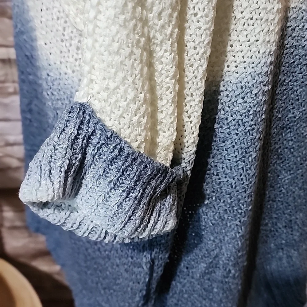 SHE+SKY Gradient Blue and Cream Sweater Brand New
